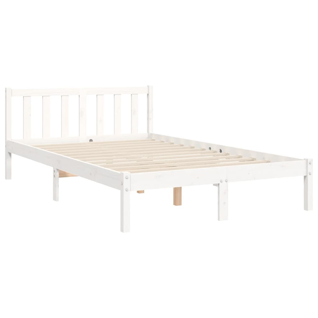 Cadre de lit sans matelas blanc 160x200 cm bois de pin massif