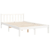 Cadre de lit sans matelas blanc 160x200 cm bois de pin massif