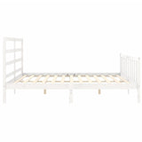 Cadre de lit sans matelas blanc bois de pin massif