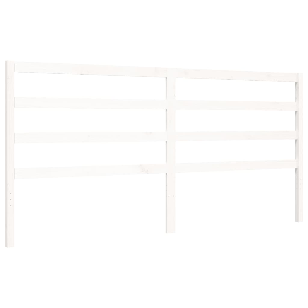 Cadre de lit sans matelas blanc bois de pin massif