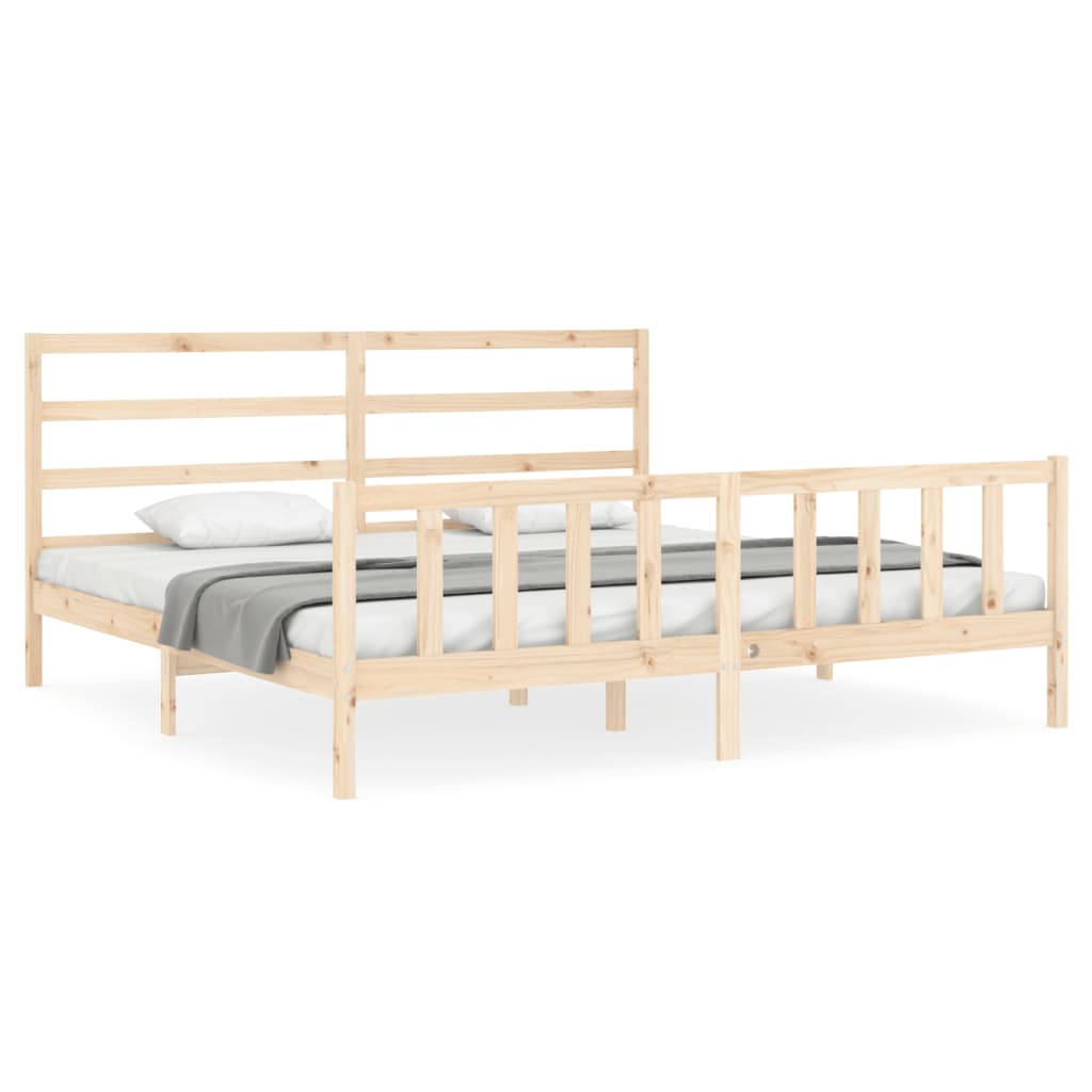 Cadre de lit sans matelas 200x200 cm bois massif de pin