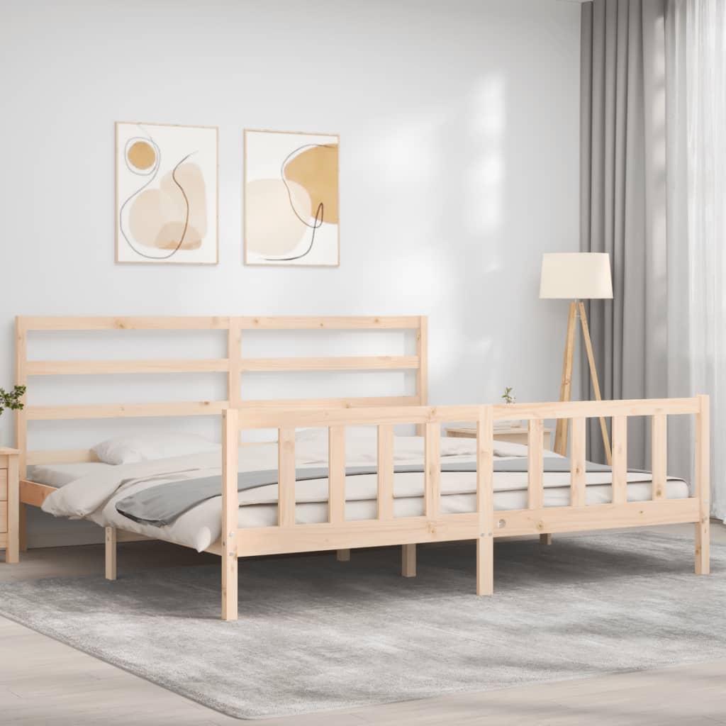 Cadre de lit sans matelas 200x200 cm bois massif de pin