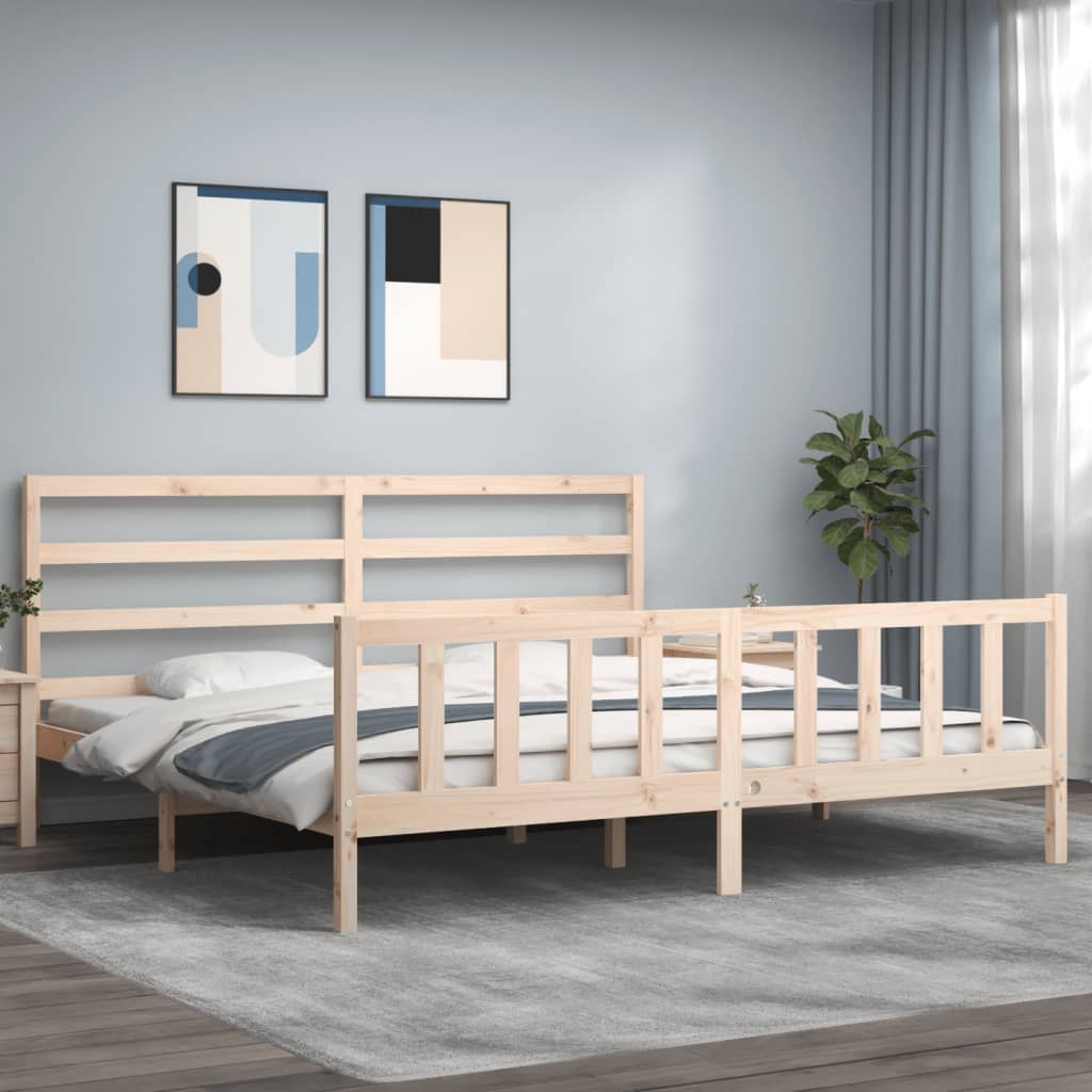 Cadre de lit sans matelas 200x200 cm bois massif de pin