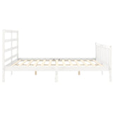 Cadre de lit sans matelas blanc 200x200 cm bois massif de pin