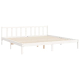 Cadre de lit sans matelas blanc 200x200 cm bois massif de pin