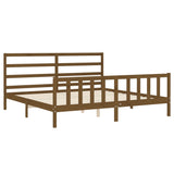 Cadre de lit sans matelas marron miel 200x200cm bois pin massif