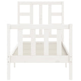 Cadre de lit sans matelas blanc bois de pin massif