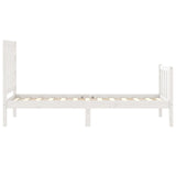 Cadre de lit sans matelas blanc bois de pin massif