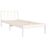 Cadre de lit sans matelas blanc bois de pin massif