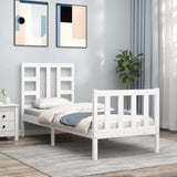 Cadre de lit sans matelas blanc bois de pin massif