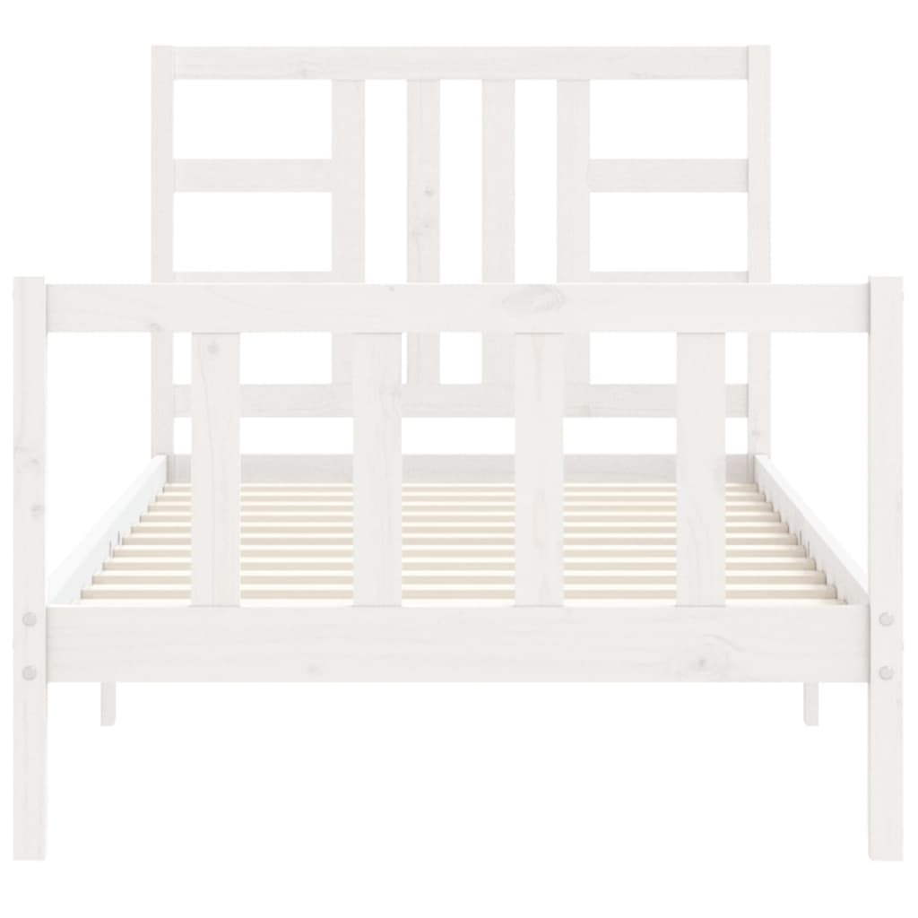 Cadre de lit sans matelas blanc 90x190 cm bois de pin massif