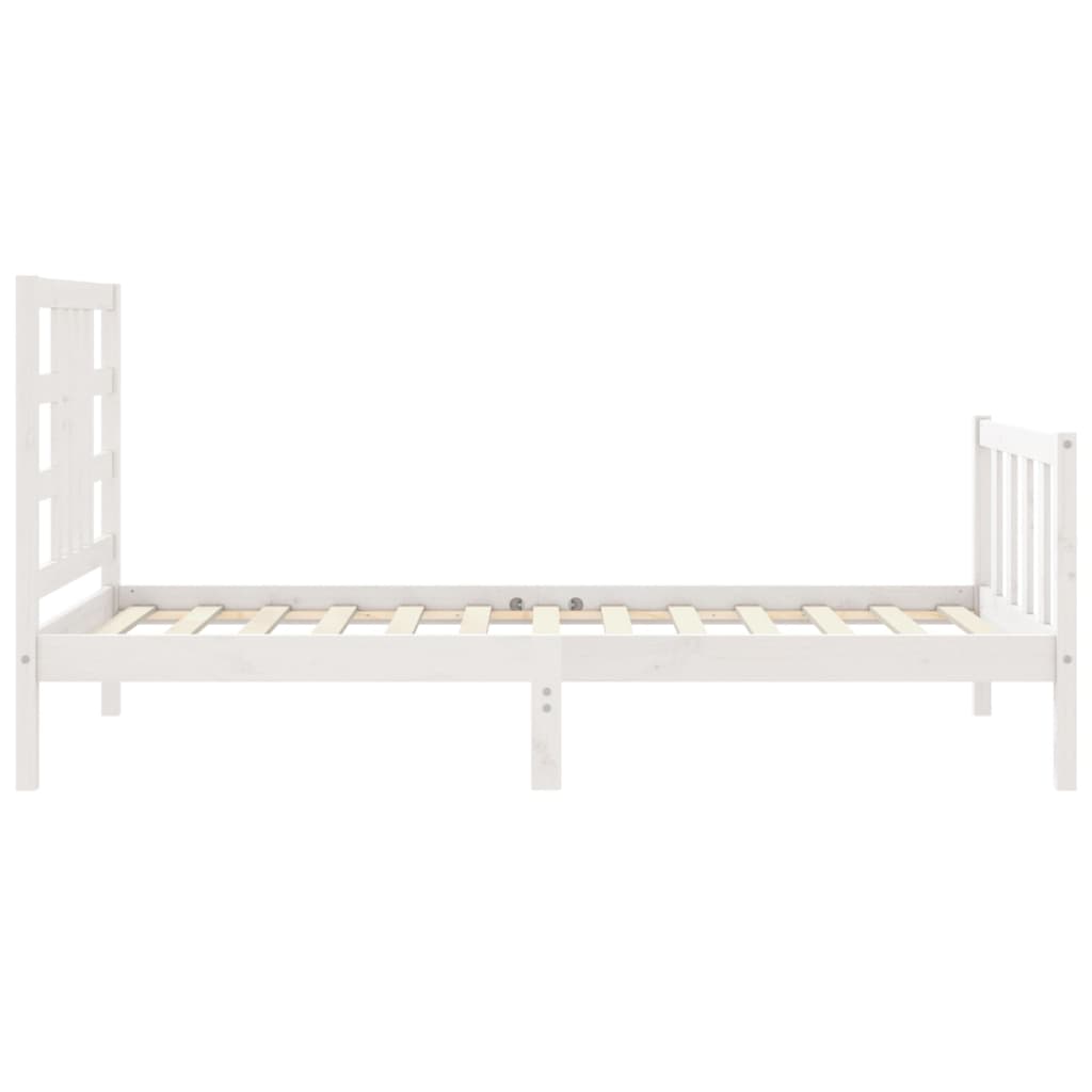 Cadre de lit sans matelas blanc 90x190 cm bois de pin massif