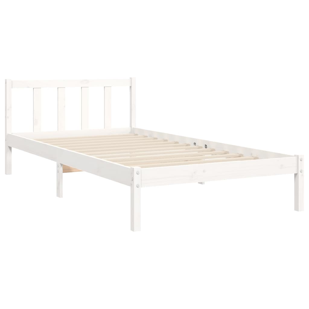 Cadre de lit sans matelas blanc 90x190 cm bois de pin massif