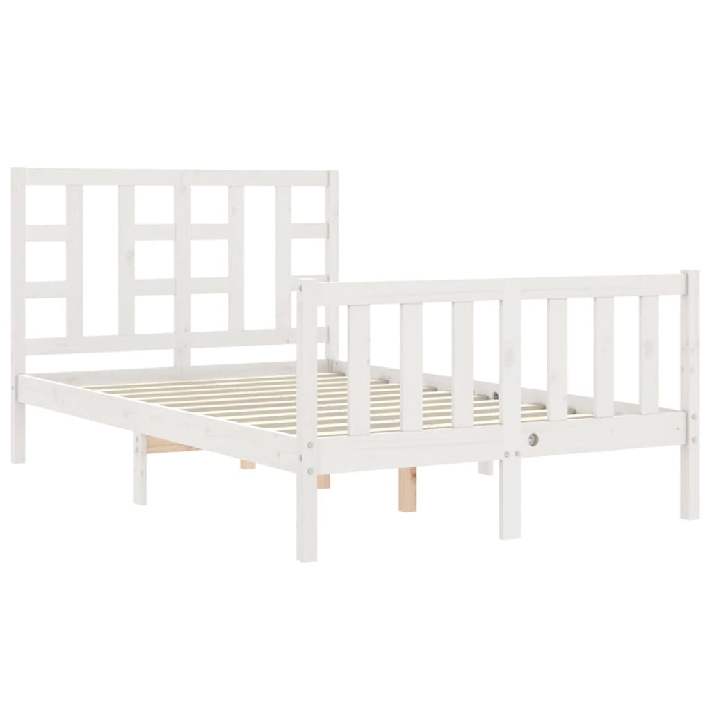 Cadre de lit sans matelas blanc bois de pin massif