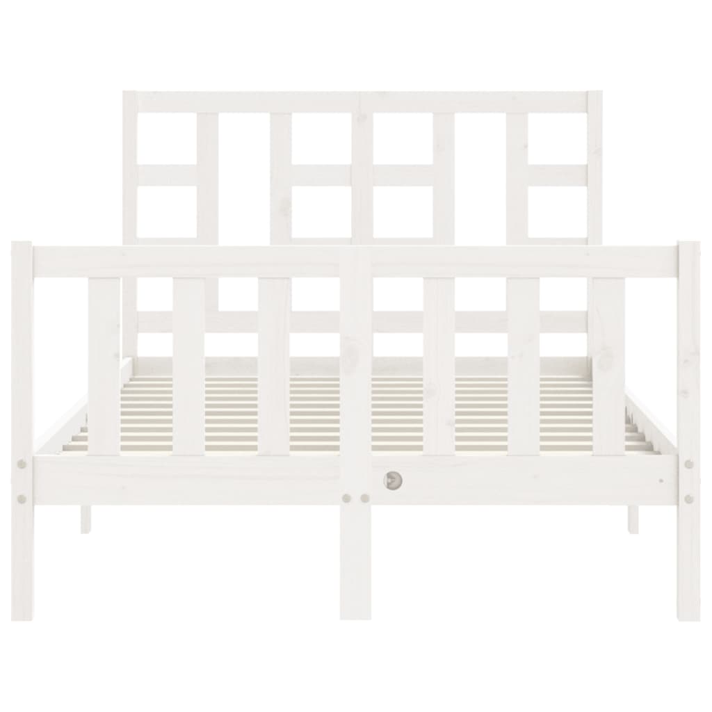 Cadre de lit sans matelas blanc bois de pin massif