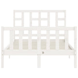 Cadre de lit sans matelas blanc bois de pin massif