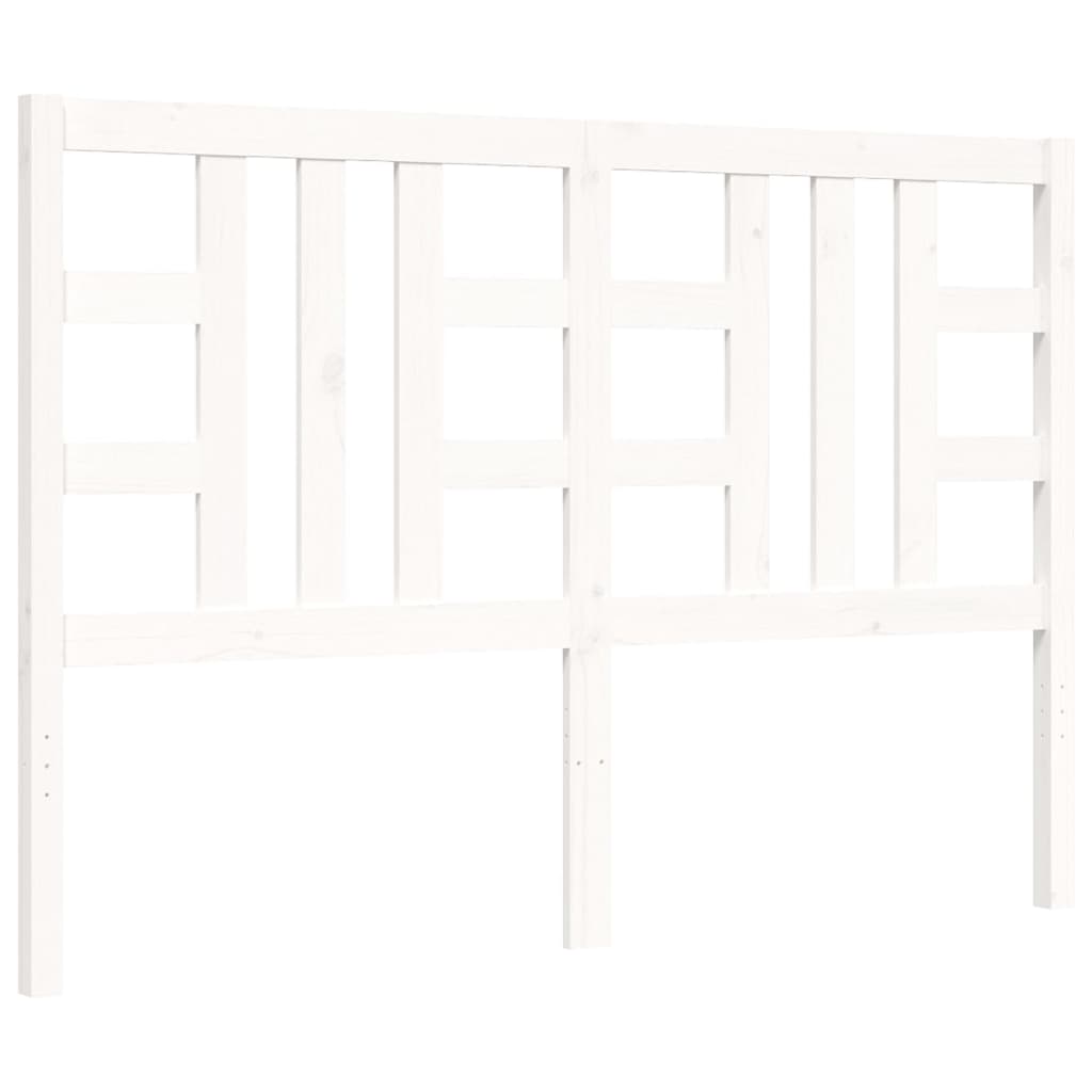 Cadre de lit sans matelas blanc bois de pin massif