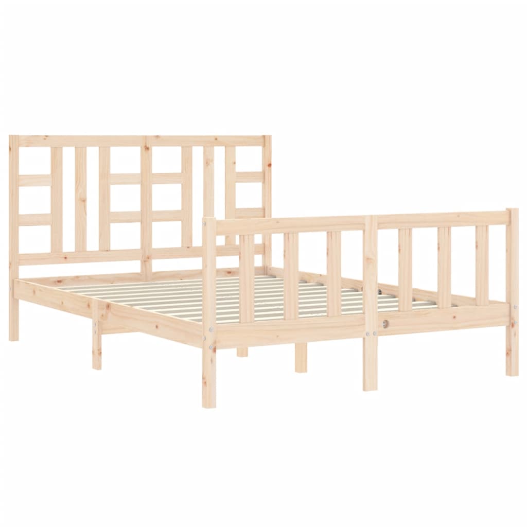 Cadre de lit sans matelas 140x190 cm bois de pin massif