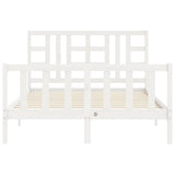 Cadre de lit sans matelas blanc 140x190 cm bois de pin massif