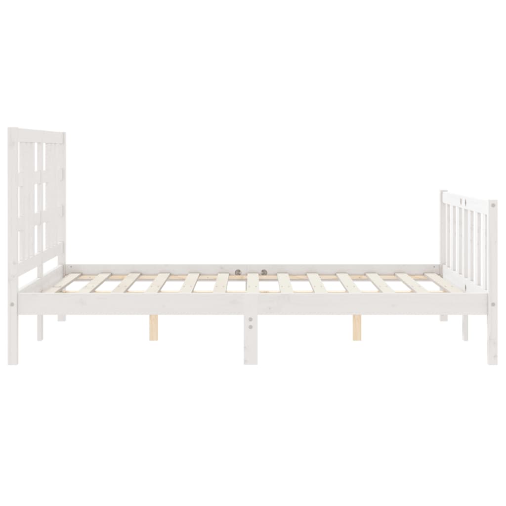 Cadre de lit sans matelas blanc 140x190 cm bois de pin massif