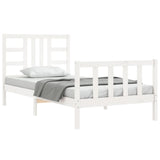 Bed frame without mattress white 90x200 cm solid pine wood