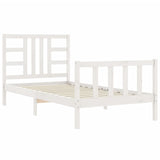 Bed frame without mattress white 90x200 cm solid pine wood