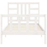 Bed frame without mattress white 90x200 cm solid pine wood