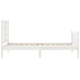 Bed frame without mattress white 90x200 cm solid pine wood