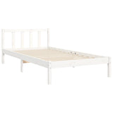 Bed frame without mattress white 90x200 cm solid pine wood