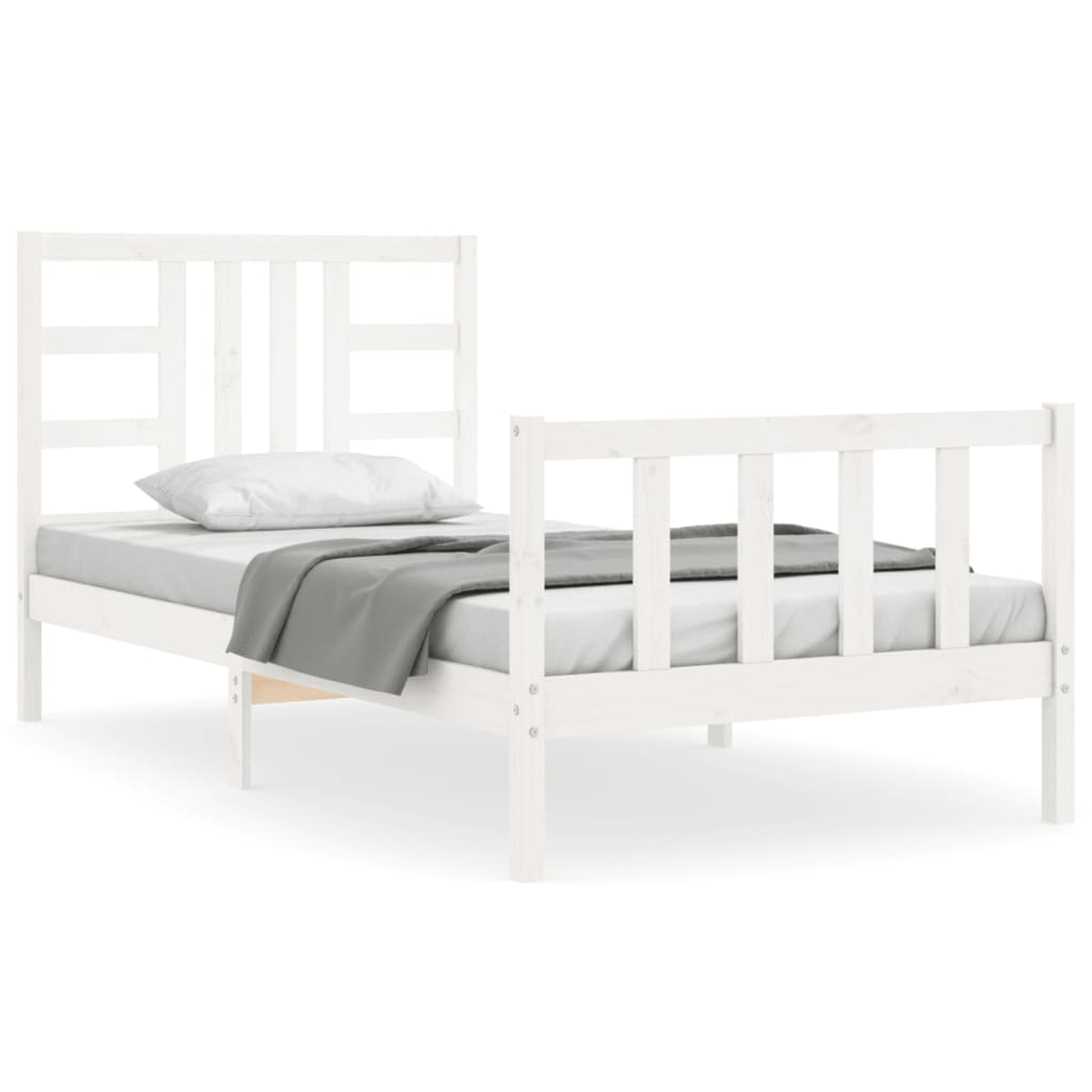 Cadre de lit sans matelas blanc 100x200 cm bois de pin massif