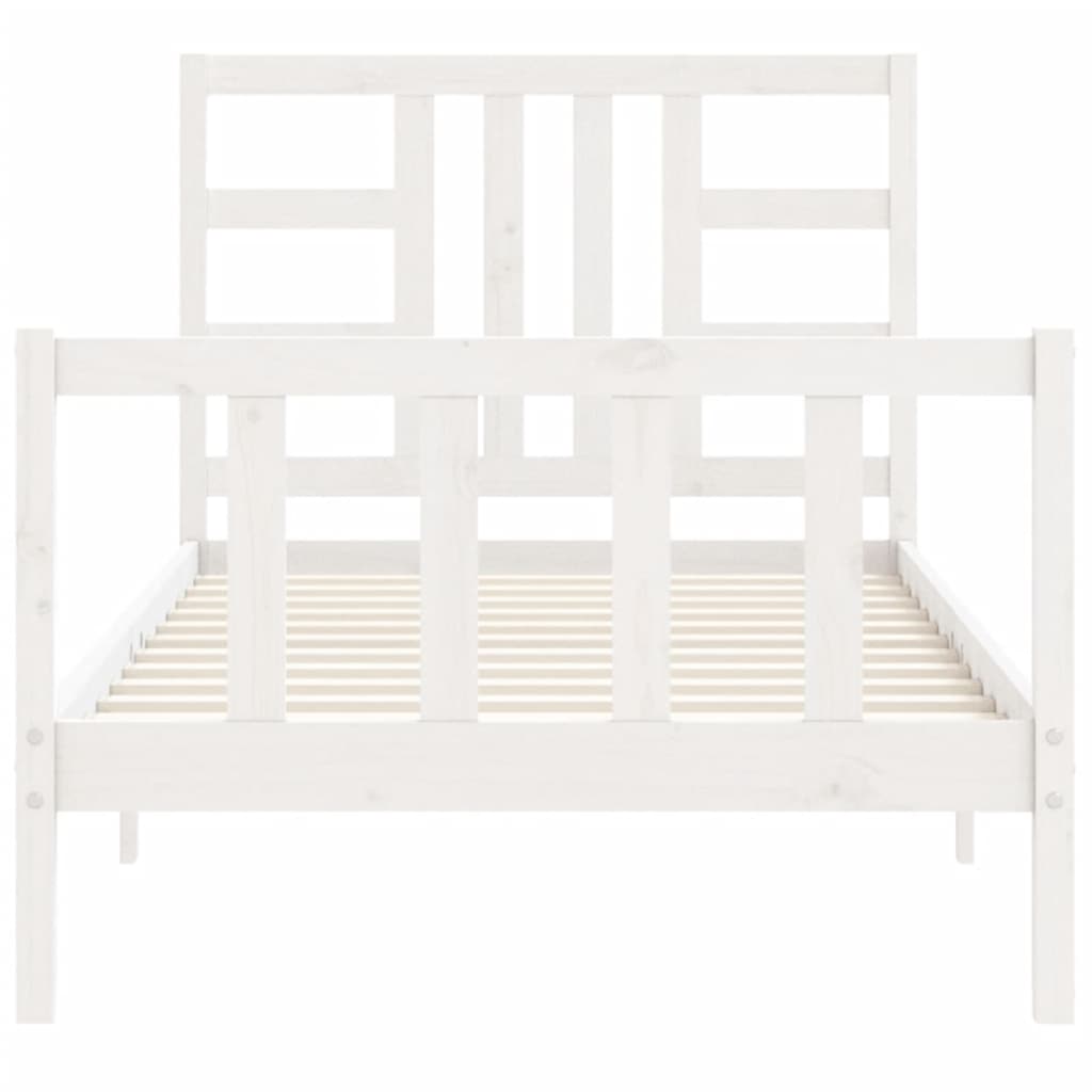 Cadre de lit sans matelas blanc 100x200 cm bois de pin massif