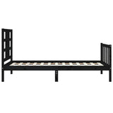 Cadre de lit sans matelas noir 100x200 cm bois massif de pin