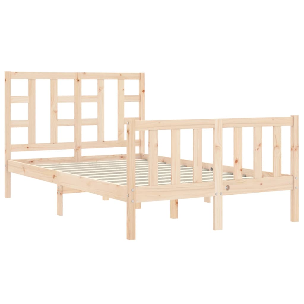 Bed frame without mattress 120x200 cm solid pine wood