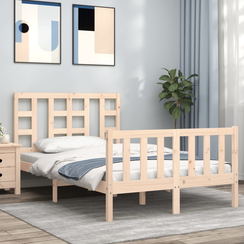 Bed frame without mattress 120x200 cm solid pine wood