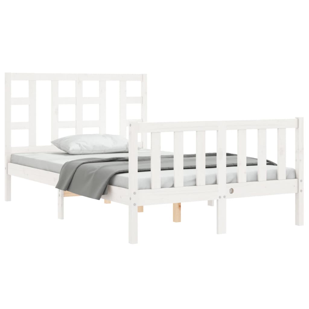 Cadre de lit sans matelas blanc 120x200 cm bois de pin massif