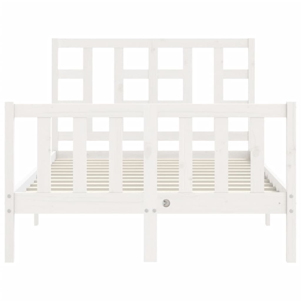 Cadre de lit sans matelas blanc 120x200 cm bois de pin massif