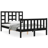 Cadre de lit sans matelas noir 120x200 cm bois de pin massif