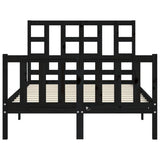 Cadre de lit sans matelas noir 120x200 cm bois de pin massif