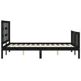 Cadre de lit sans matelas noir 120x200 cm bois de pin massif