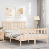 Bed frame without mattress 140x200 cm solid pine wood