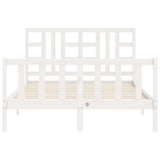 Cadre de lit sans matelas blanc 140x200 cm bois de pin massif