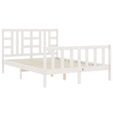 Cadre de lit sans matelas blanc bois de pin massif