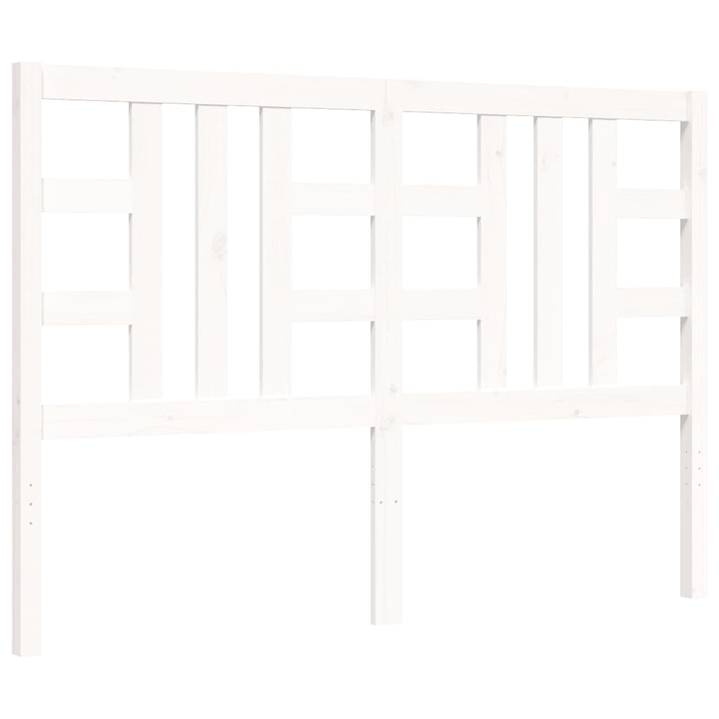 Cadre de lit sans matelas blanc bois de pin massif