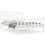 Cadre de lit sans matelas blanc 160x200 cm bois de pin massif