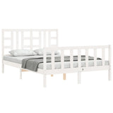 Cadre de lit sans matelas blanc 160x200 cm bois de pin massif