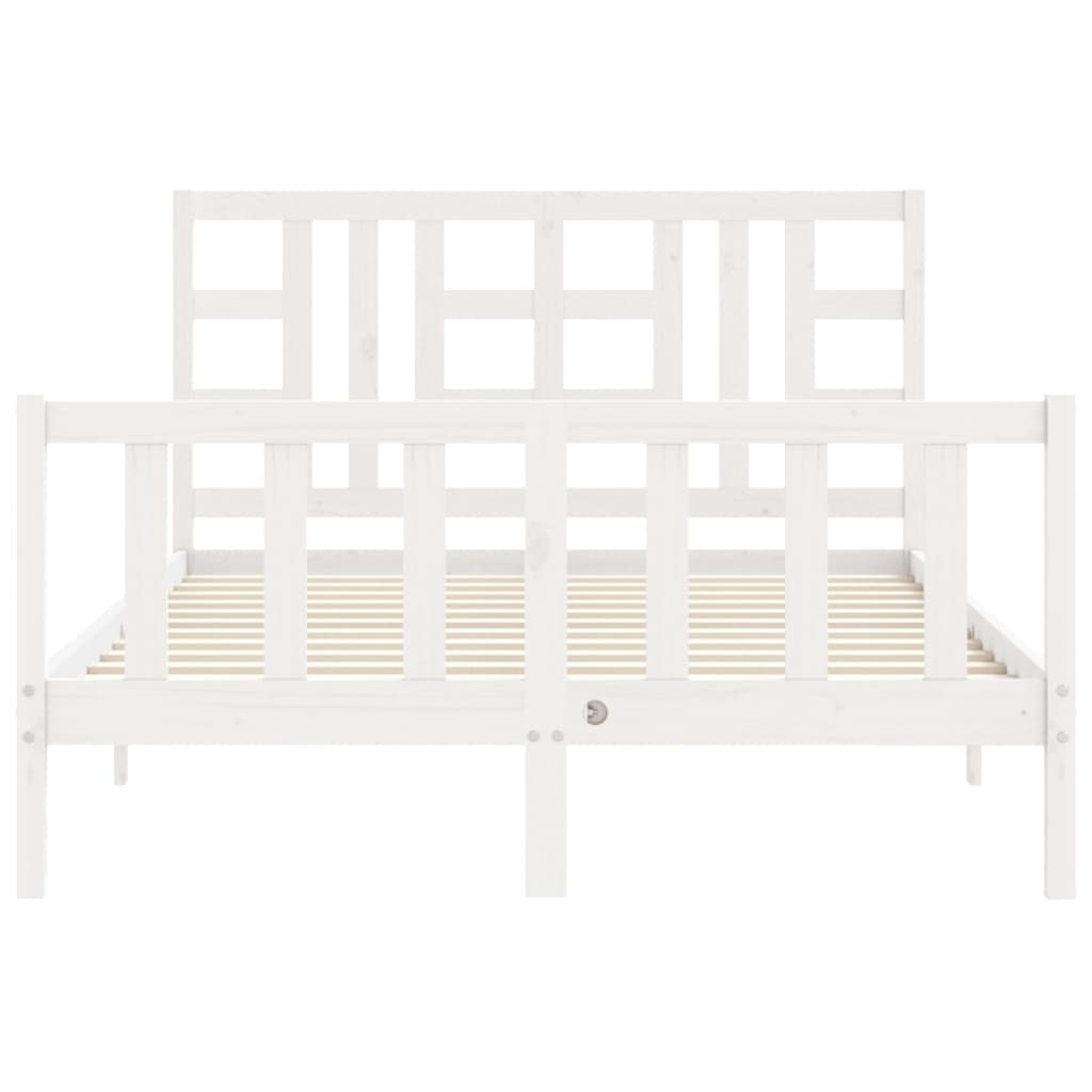 Cadre de lit sans matelas blanc 160x200 cm bois de pin massif