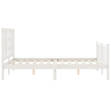 Cadre de lit sans matelas blanc 160x200 cm bois de pin massif