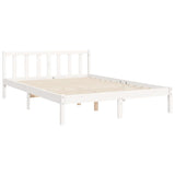 Cadre de lit sans matelas blanc 160x200 cm bois de pin massif