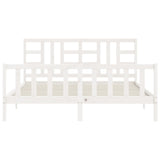 Cadre de lit sans matelas blanc bois de pin massif