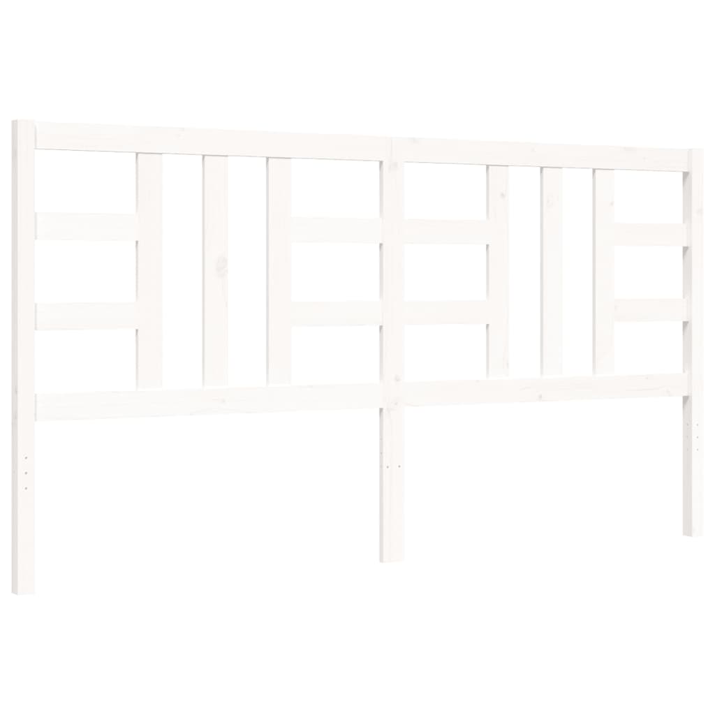 Cadre de lit sans matelas blanc bois de pin massif